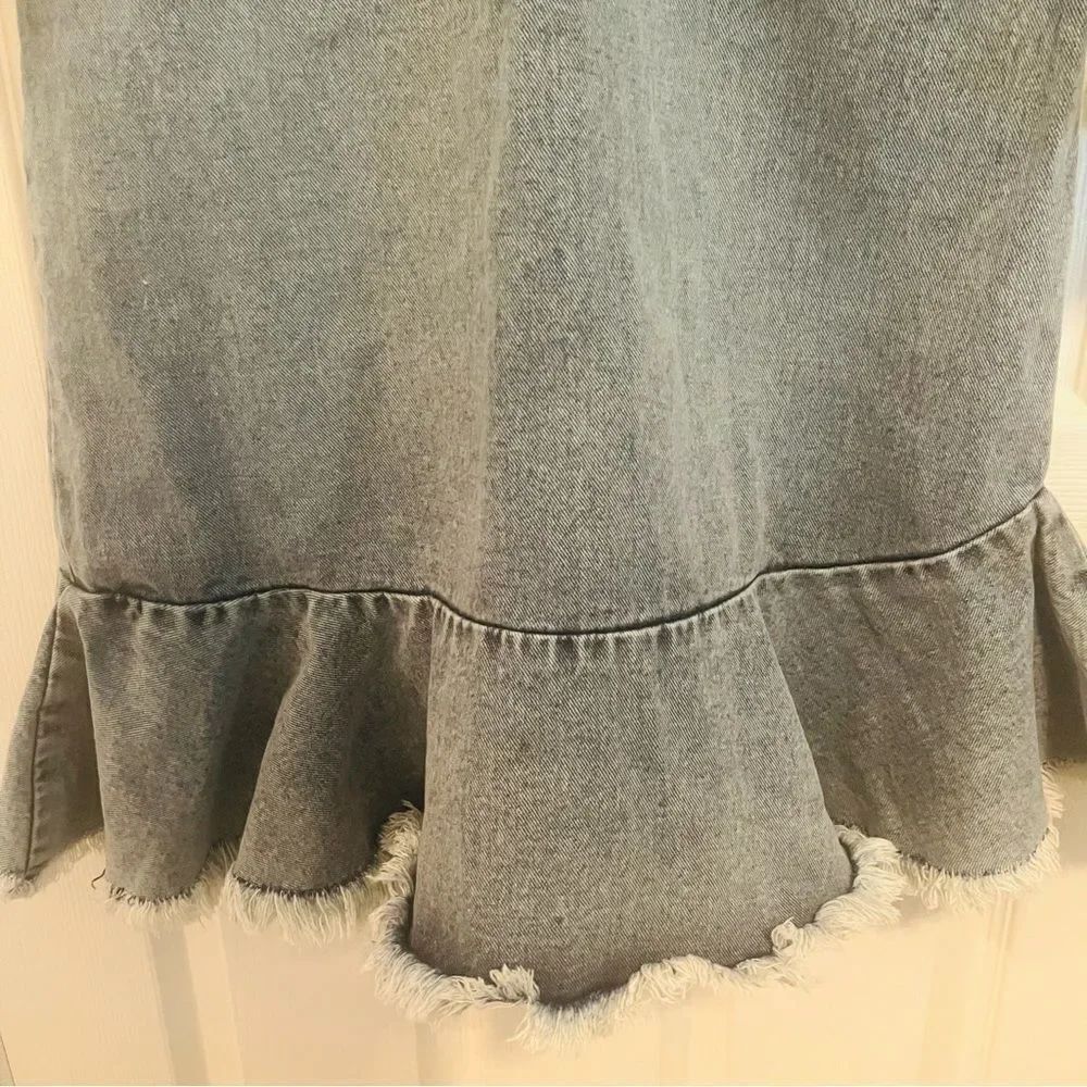 Free People Denim Ruffle Dress - Picture 5 of 10